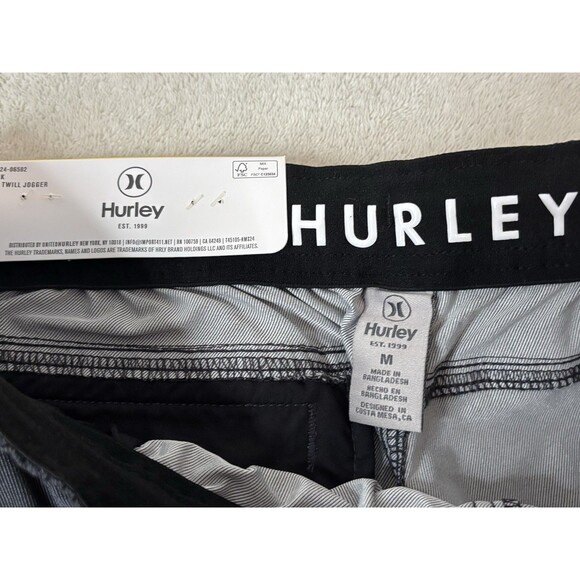 NWT Hurley Men's Medium Pacer Stretch Tech Twill Elastic Cuffs Jogger Gray - Picture 5 of 12